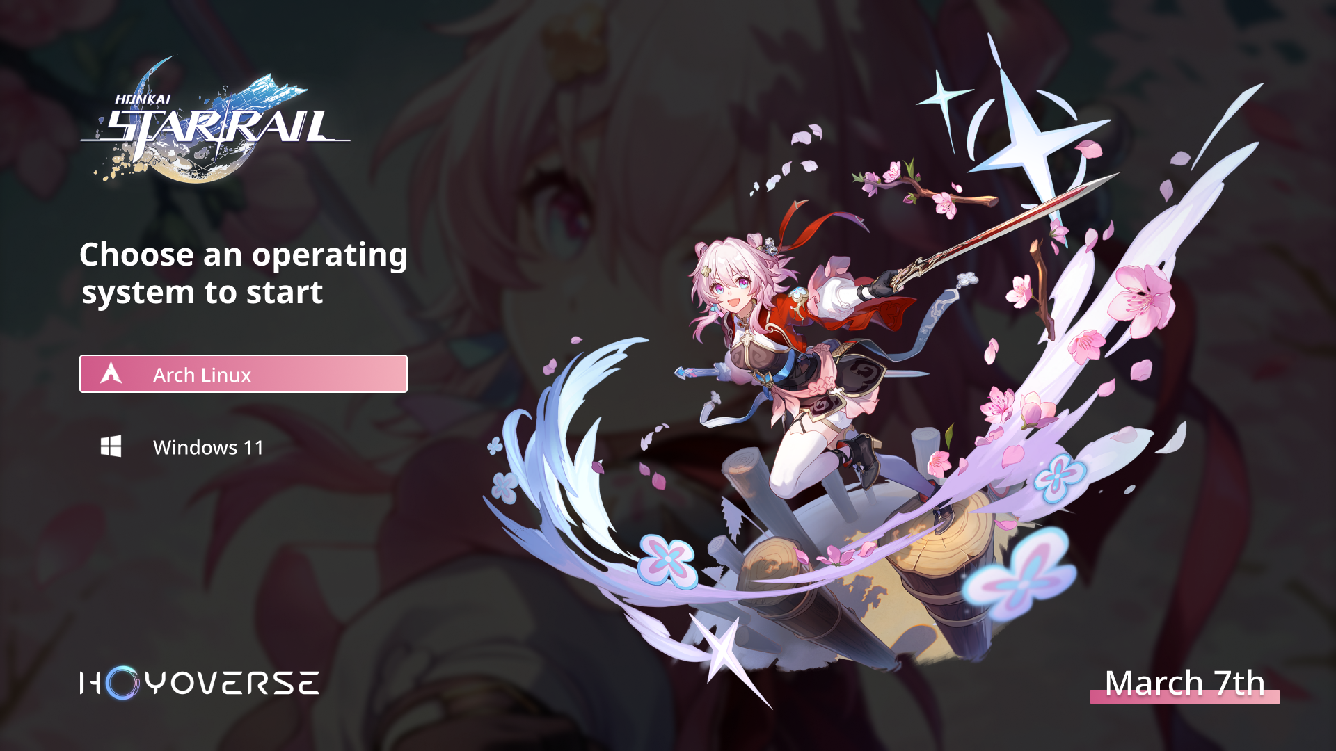 GRUB with Star Rail March 7th theme